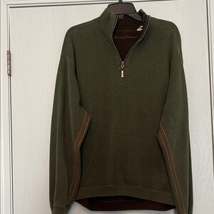 Tommy Bahama Olive Zip-Up Sweater